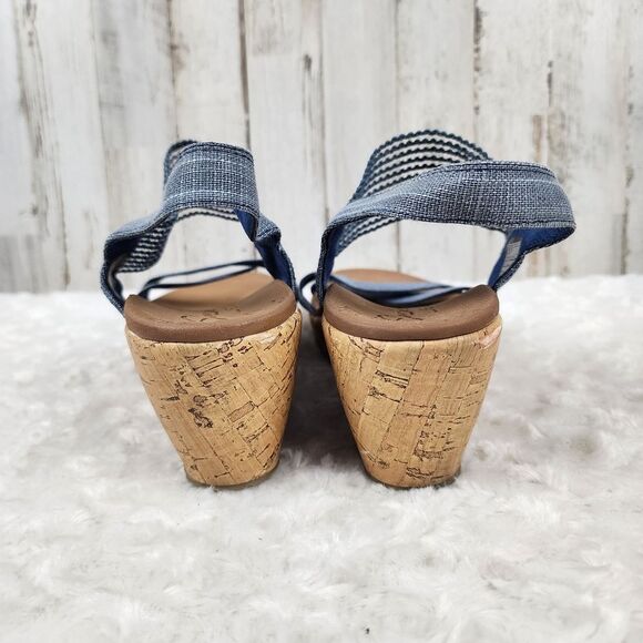 Skechers Beverlee Wedge Sandals Blue Size 9 - Picture 6 of 9